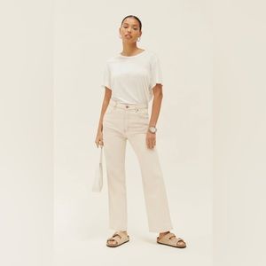 Reformation Cowboy High Rise Straight Jeans Almond